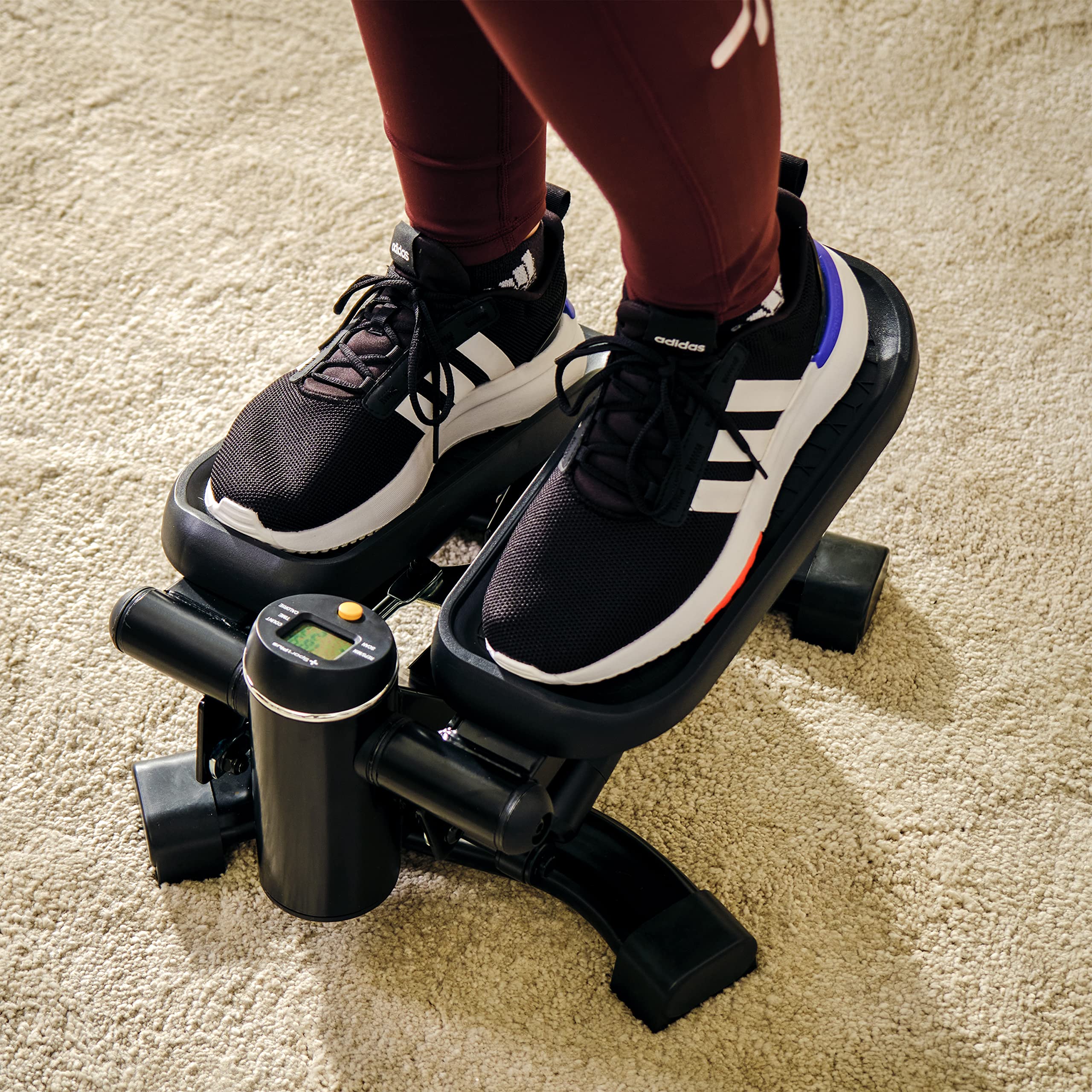 SportPlus Mini stepper 2 w 1 z opatentowaną technologią przełączania, stepper Swing i Stepper w jednym urządzeniu, do 100 kg, niezużywający się cylinder hydrauliczny