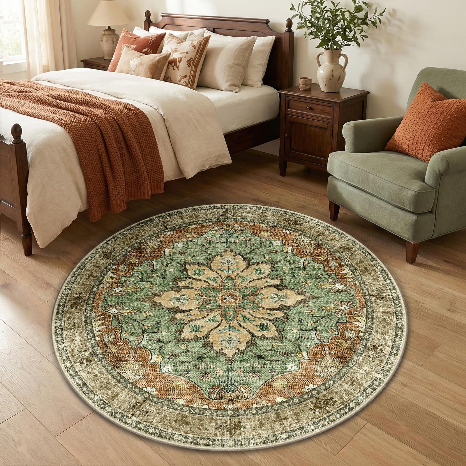 40% Off RELEANY Washable Round Area Rug 4ft - Image 1