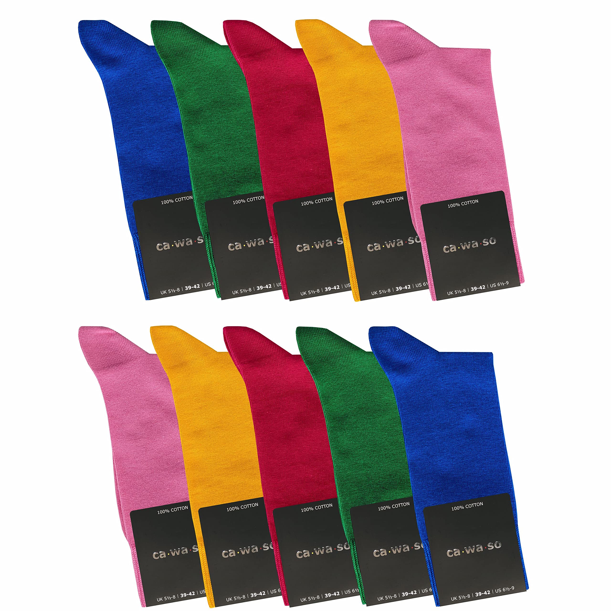 Chaussettes 100% coton pour hommes - Chaussettes sans couture en pur coton | 10 paires | Fil doublement tricoté pour une longue durée de vie