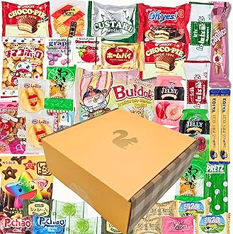 DOTORI SNACK BOX: 35 Count Korean & Japanese Snack Gift Box | Sweet & Savory Exotic Asian Candy, Ramen & Biscuits Variety Pack | Curated Care Package Bundle for Adults, Friends & Family