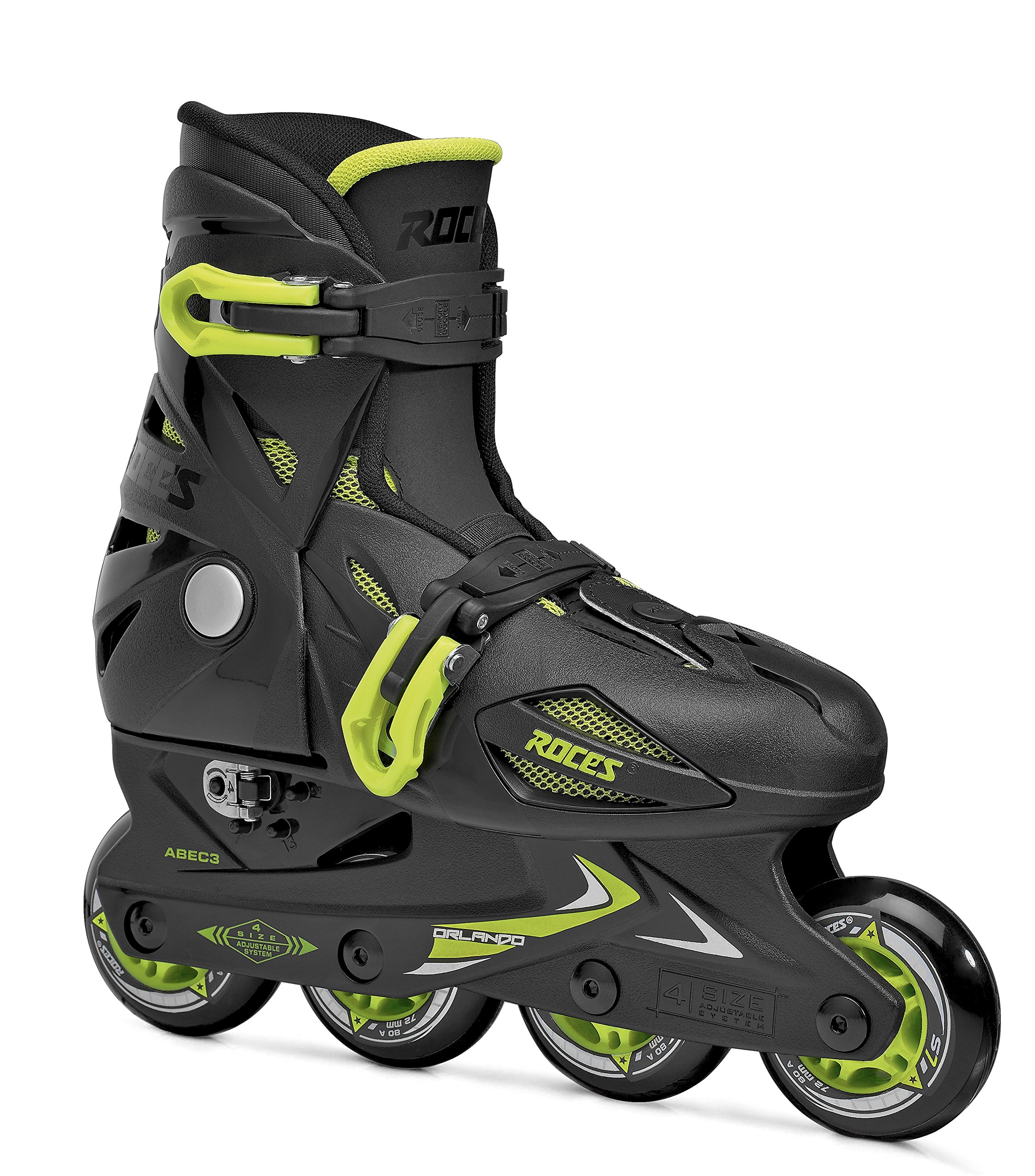 Roces Orlando III Inline Skate Black-Lime 25