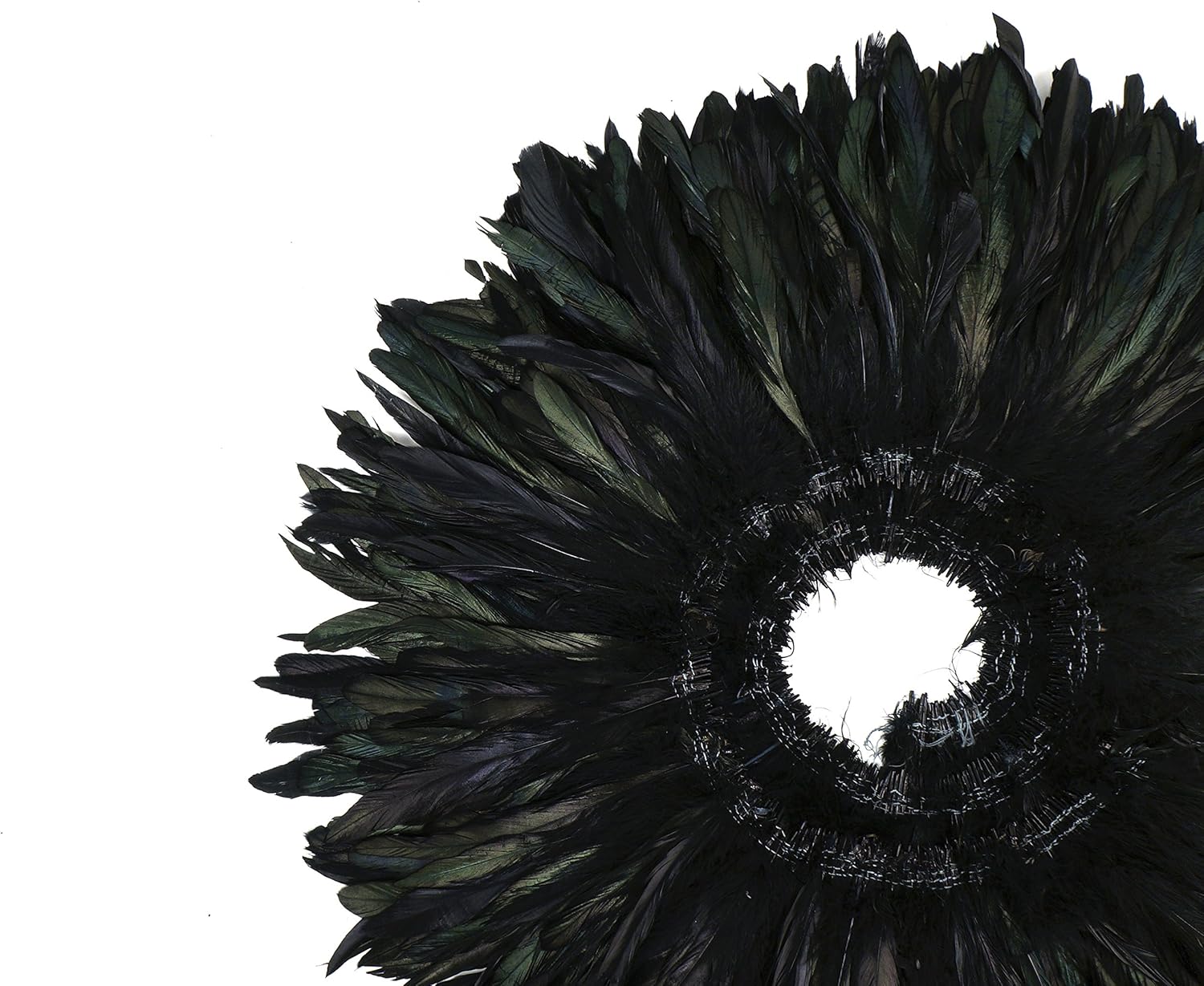 ZUCKER™ Rooster Tails [1/4 LB (Approx 1.250 Yards)] 7-10" Black Iridescent Coque Tails Long Feather Trim (Bulk) Mardi Gras, Carnival Feather Trim