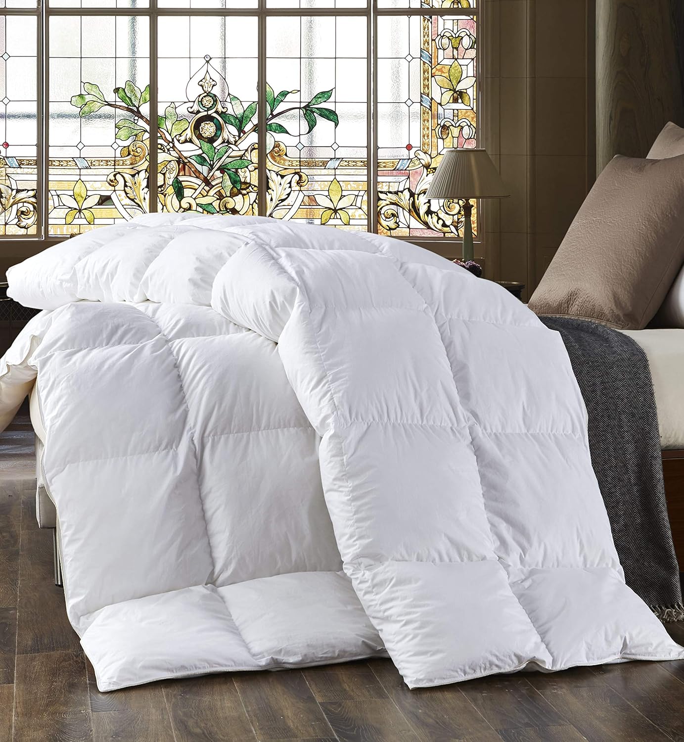 Egyptian Bedding 1000 Thread Count Twin/Twin Extra Long (Twin XL) Siberian Goose Down Comforter - 100% Egyptian Cotton, 750FP, 50oz, 1000TC, White, Allergy Free