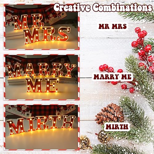 Miniatura 6 de Letras con luces LED de Feliz Navidad, decoración de Navidad, para interiores y exteriores, alfabeto LED, decoración de habitación, 14 unidades,