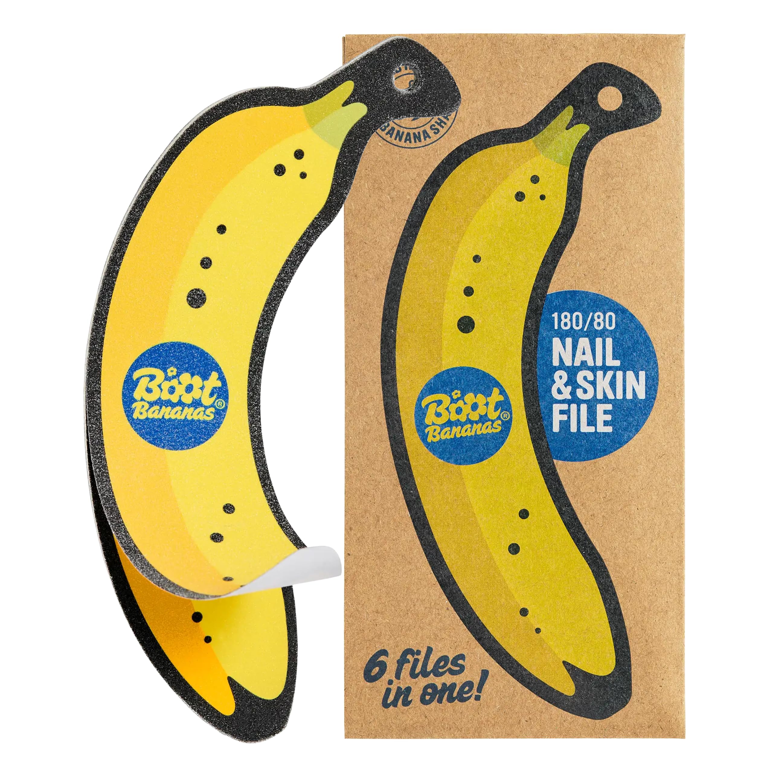 Boot Bananas 2-in-1 Nail & Skin File, 6 Dual-Grit Emery Board Files - 6