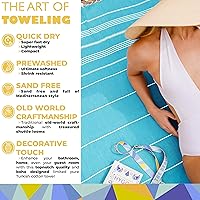 Vista 4 de Madamelique Toalla de playa con bolsa de playa de 39 x 74 pulgadas, toallas de playa prelavadas de gran tamaño -% 100 algodón, secado rápido, sin