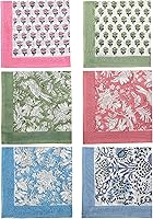 Vista 32 de CPC Servilletas de Tela 100% Algodón Juego de 4 Servilletas Reutilizables, Servilleta de Cena Floral Toile con Estampado de Bloques Indios, Regalo