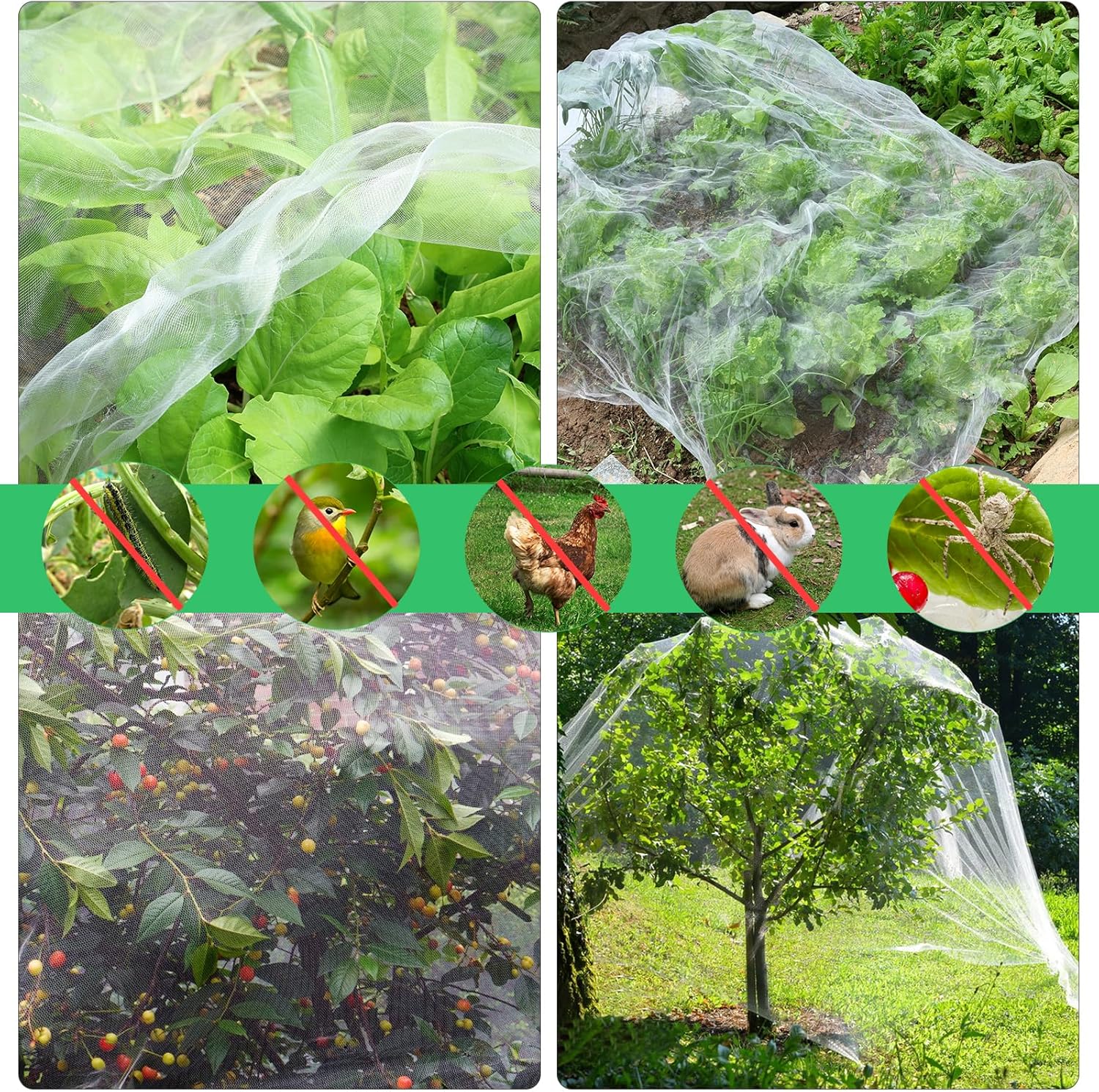 Garden Netting Plant Covers 10x100 Ft Net Ultra Fine Mesh Protection Netting for Vegetable Plants Fruits Flowers Crops Greenhouse Row Cover Raised Bed Barrier Mosquito Net Screen Protection Net Cover