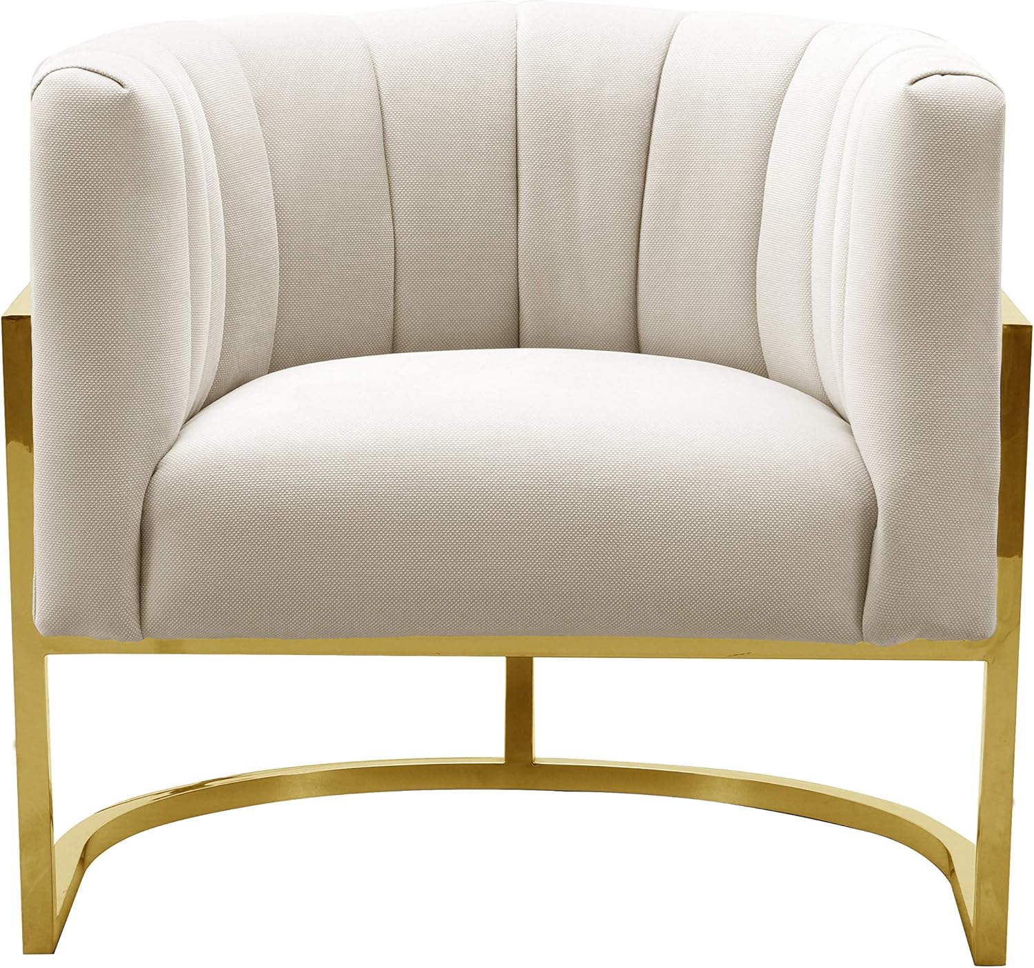 Tov Furniture Magnolia Spotted Cream Chair with Gold Base