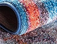 Vista 7 de Unique Loom Downtown Collection Abstract, tonos pastel, alfombra ecléctica de área, 8' 0" x 10' 0", MultiAzul claro