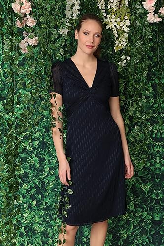 Miniatura 5 de London Times Vestido ajustado y acampanado con cuello en V para mujer