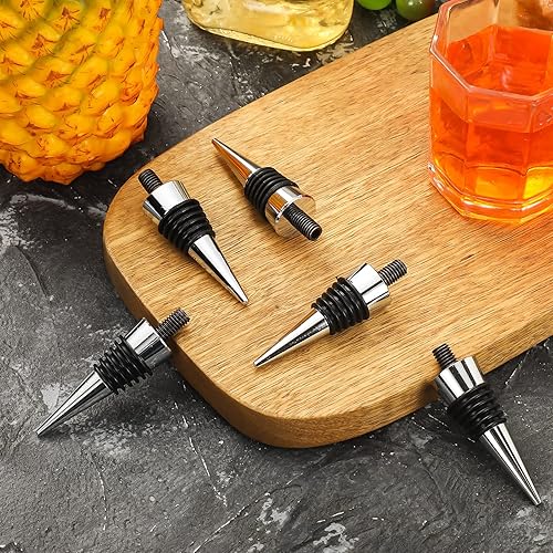 Miniatura 5 de Honeydak Tapón de botella de metal de 16 piezas, kit de tapón de botella de vino de acero inoxidable en blanco, reutilizable, para guardar vino,