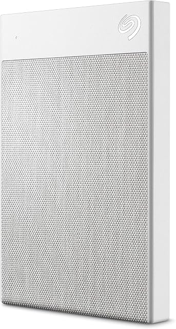 Seagate Ultra Touch HDD, 2 TB, USB-C + USB 3.0 Portable External Hard Drive, White, 4 mo Adobe Creative Cloud Photography Plan and Two-yr Rescue Services (STHH2000402)