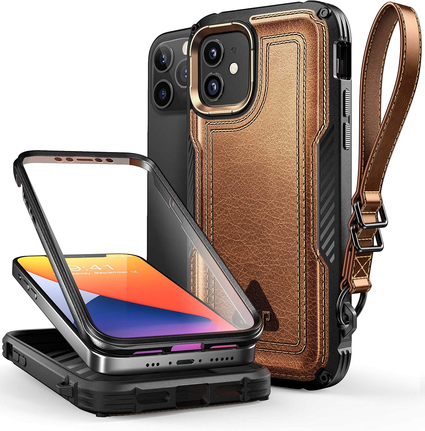SUPCASE Unicorn Beetle Royal Series Case Designed for iPhone 12 / iPhone 12 Pro (2020 Release) 6.1 Inch, Built-in Screen Protector Full-Body Rugged Case (Brown)