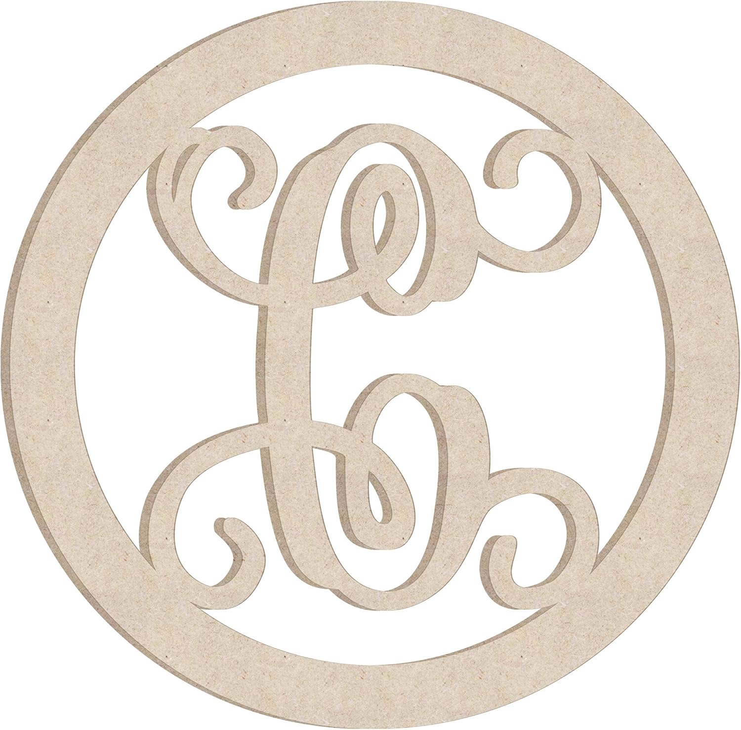 18" Circle Vine Unfinished Wood Letter Monogram Z (Sizes 12"-30")