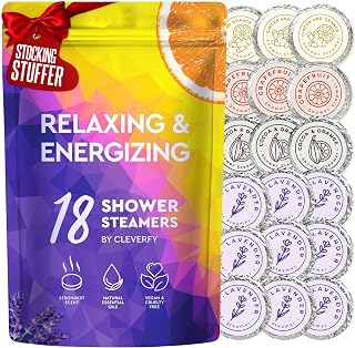 Cleverfy Shower Steamers Aromatherapy – Stocking Stuffers for Teen Girls, Women and Wife – Christmas Gifts for Teens and Women – White Elephant Gifts for Adults – 18 Tablets