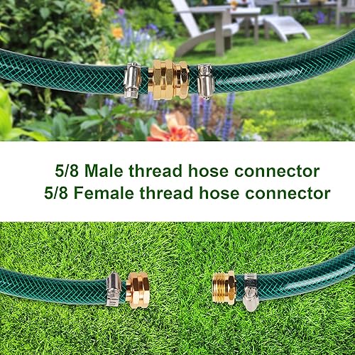 Miniatura 7 de Biswing Conector de reparación de manguera de jardín con abrazaderas de acero inoxidable, púas de 58 pulgadas x 34 pulgadas, kit de reparación de