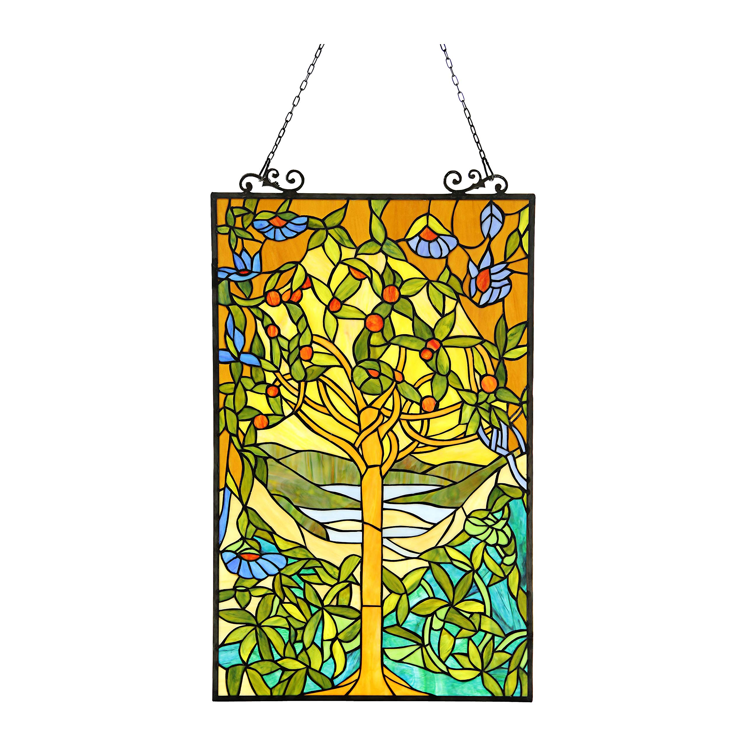 RADIANCE goods Tiffany-Glass Window Panel 20x32