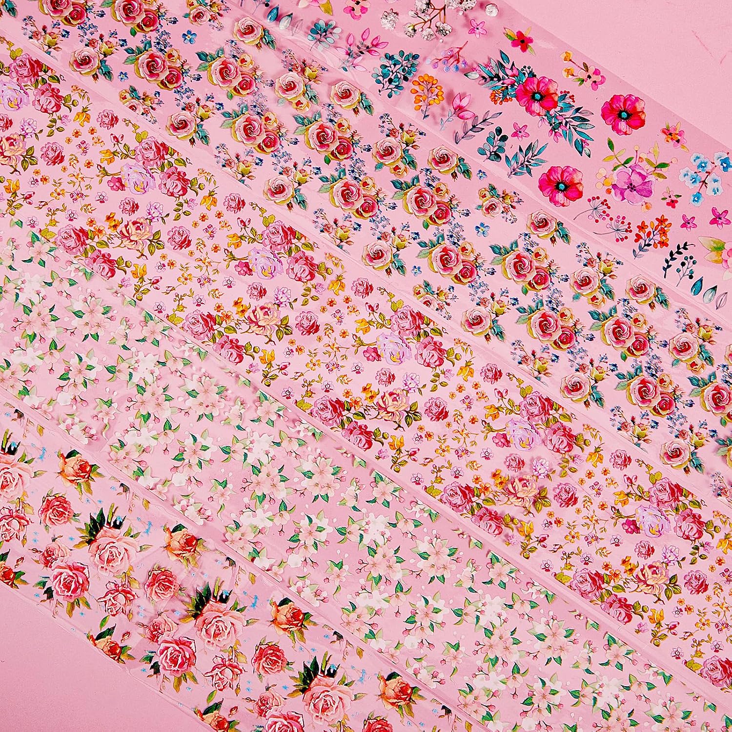 10 Rolls Flower Nail Foil Transfer Stickers Flowers Nail Art Decals Floral Nail Foils Transfer Sticker
