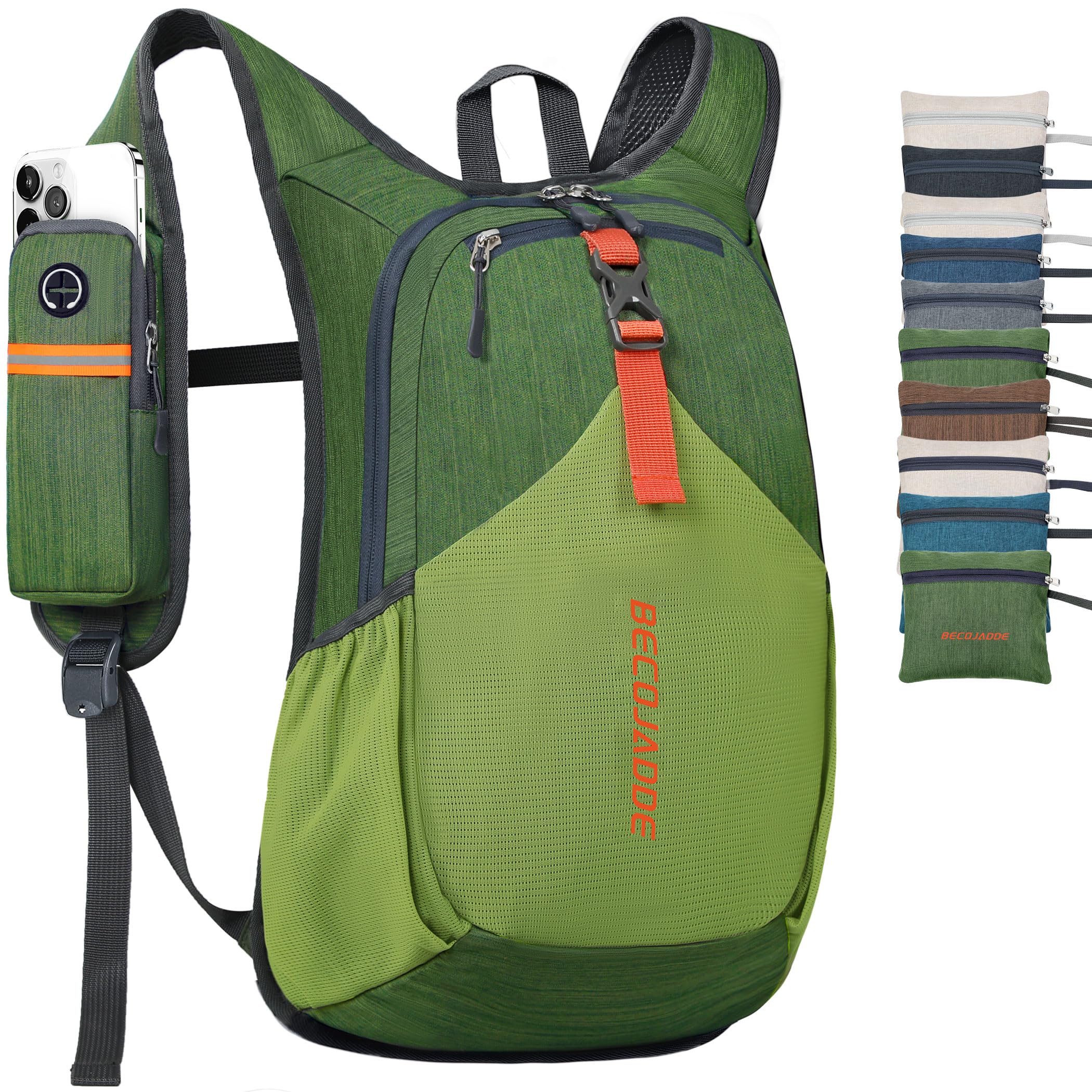 15L Small Hiking Backpack for Men Women Foldable Packable Back Pack Ultralight Hiking Daypack for Travel Camping Outdoor, Olive Green