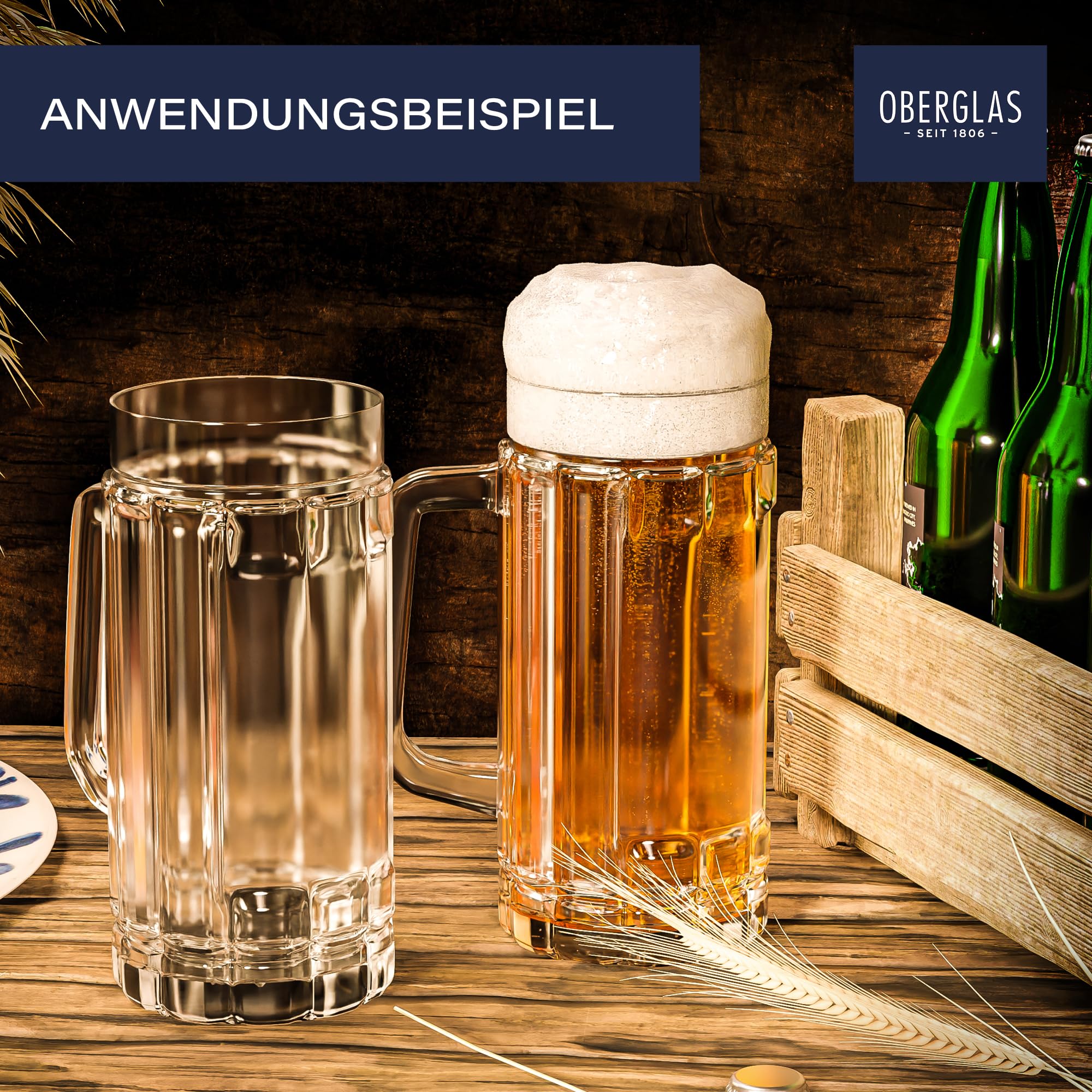 Bierpullen/Bierglazen - 0,5 liter - hard glas - 1x stuks - Bierfeest/Oktoberfest glazen in de bierfeest winkel Bierpullen/Bierglazen - 0,5 liter - hard glas - 1x stuks - Bierfeest/Oktoberfest glazen in de bierfeest winkel