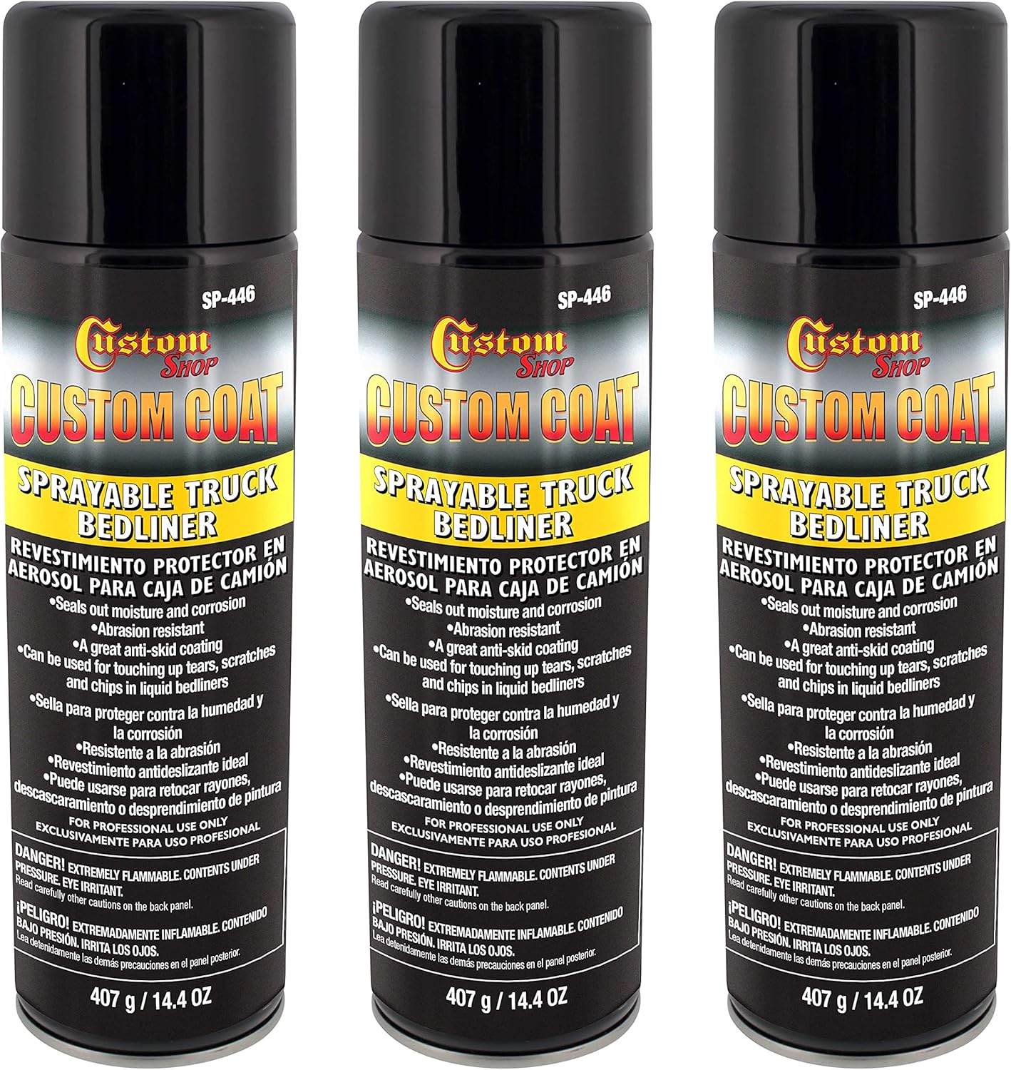Custom Coat Sprayable Truck Bedliner 16.5 Ounce Spray Can Black A