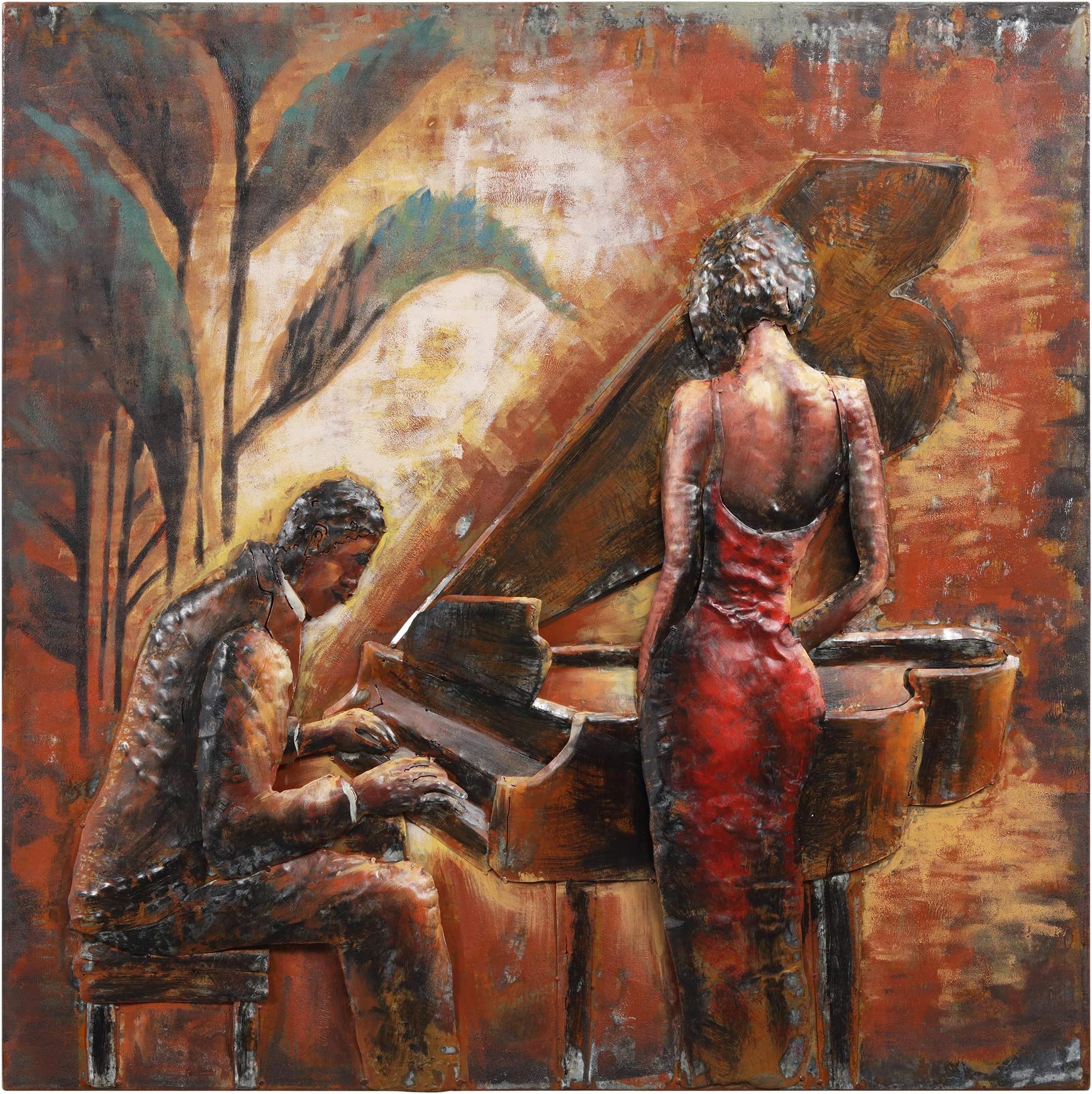 Empire Art Direct Romance Mixed Media Iron Hand Painted Dimensional Wall Art, 40" x 40" x 2.4", Ready to Hang,PMO-160130-4040