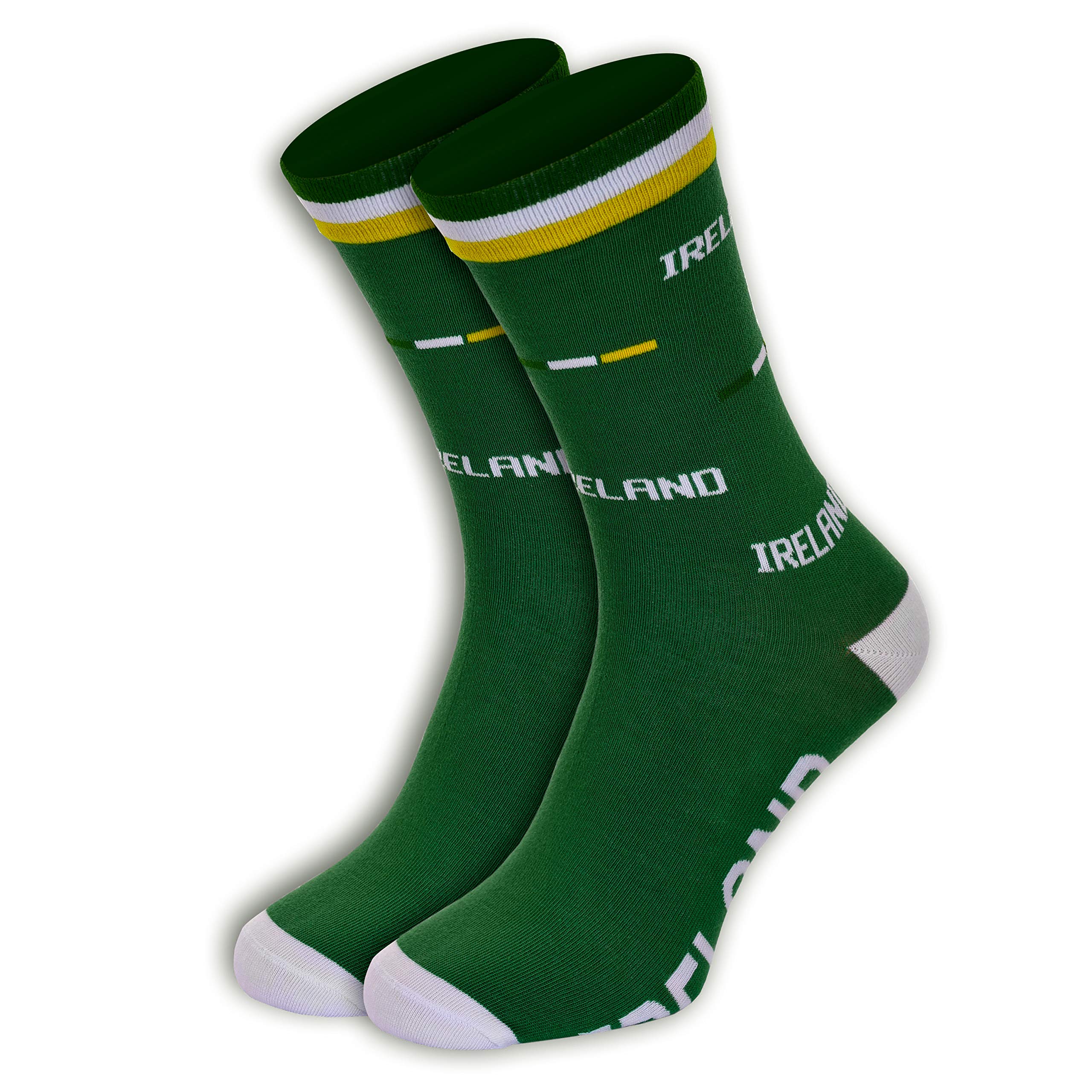 Euroscarves Country-Themed Socks, Large, Shoe Size 7-11 (Ireland Flag)