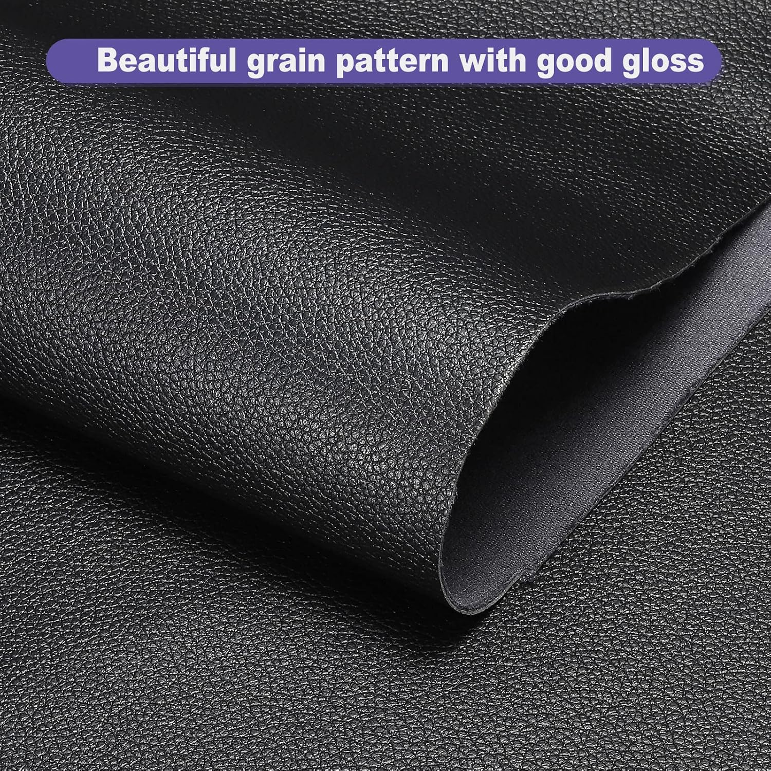 PATIKIL PU Faux Leather Fabric 2 Yards 72"x54"x0.04" Texture Synthetic Leather Material Sheets for Bags DIY Crafts, Black