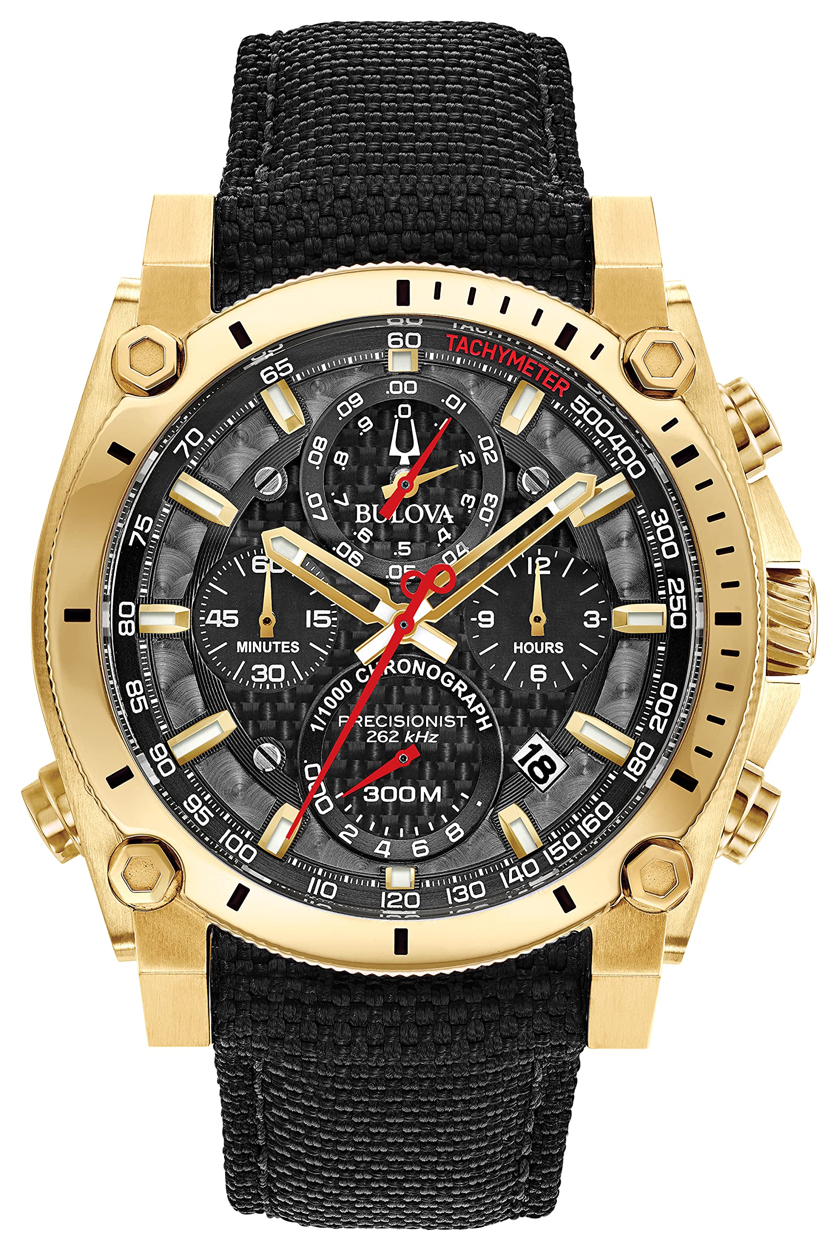 Men's Chronograph Quartz Watch with Leather Strap 97B178