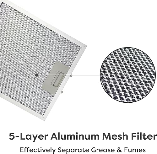 Miniatura 8 de CIARRA CAS75502 Campana extractora de 30 pulgadas con filtros de carbono CACF003, campana de ventilación de acero inoxidable para cocina