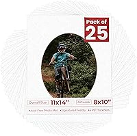 Vista 50 de Tapete de 11 x 14 pulgadas, corte biselado para fotos de 8 x 10 pulgadas, diseño de ante beige precortado, apertura de tablero ovalado, sin ácidos