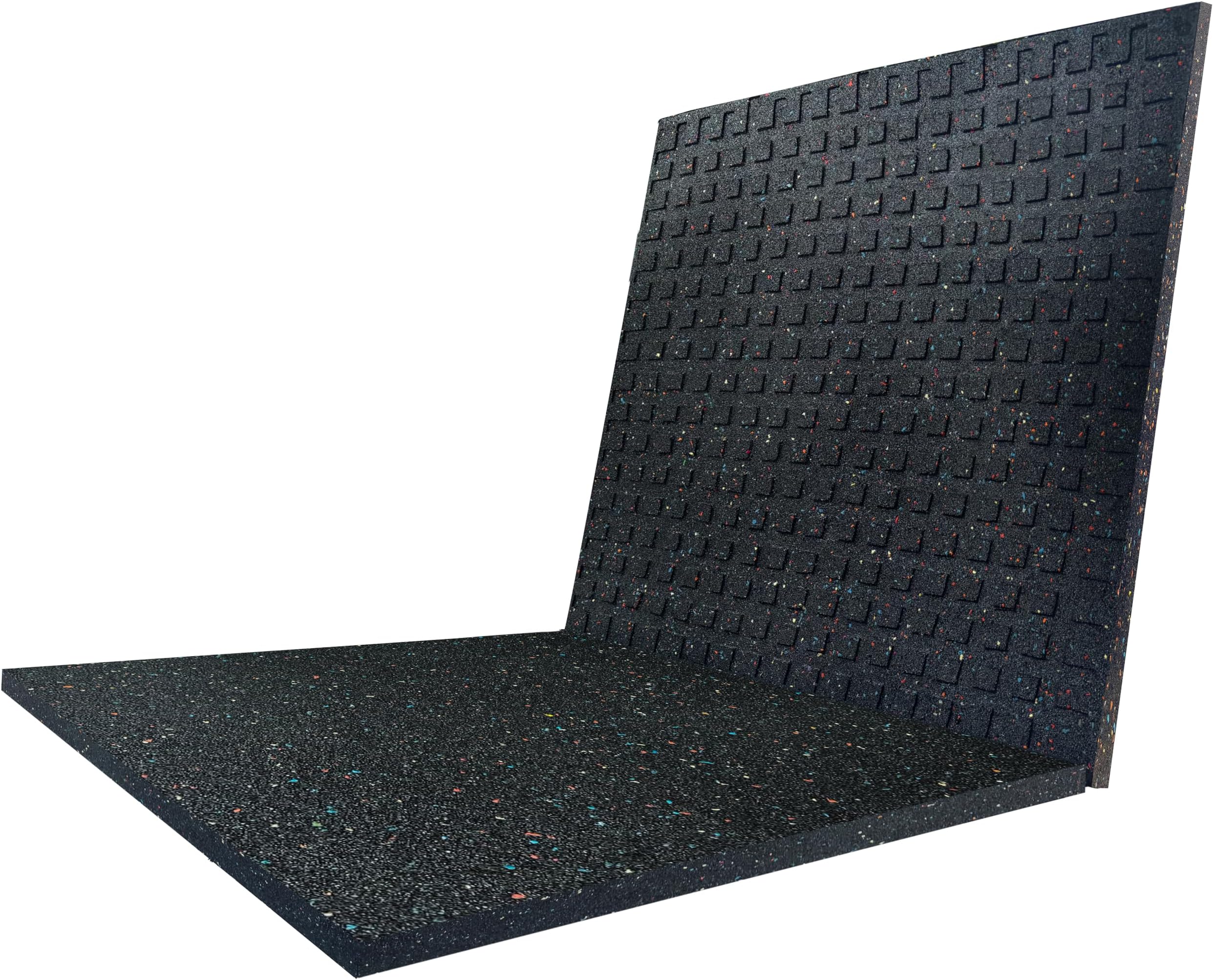 Goodhoily 2 Pack Heavy Duty Anti Vibration Pad 24" x 24"x0.6 Inch Rubber Vibration Pad -Sound Absorbing Mat- for Dryers, Fitness Equipmen,Audio Equipment(Square) Black