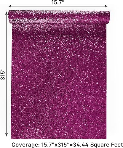 Vista 36 de VaryPaper Papel tapiz plateado con purpurina gruesa de 15.7 x 315 pulgadas, papel de contacto plateado, autoadhesivo, extraíble, con lentejuelas