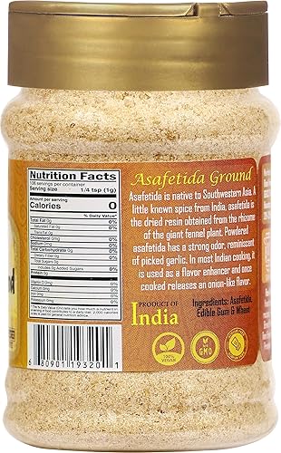 Vista 70 de Rani Asafetida (Hing) Molida de 3.75 oz (106 g) Apto para gluten, tarro de PET ~ Todo natural Sin sal Vegano Sin OMG Especias indias