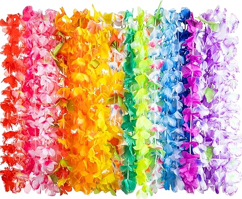 JOYIN Juguete de 24 unidades de leis hawaianos a granel, flor tropical Lei hawaiana Lei playa Hawaii Luau recuerdos de fiesta decoración suministros JOYIN Juguete de 24 unidades de leis hawaianos a granel, flor tropical Lei hawaiana Lei playa Hawaii Luau recuerdos de fiesta decoración suministros