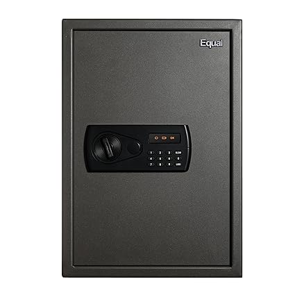 Equal 55L SecureX Safe Locker for Home | Electronic Safe Locker with Pincode Access and Emergency Key - Lock X2 | 3 Years Limited Warranty | 55 Litre - Grey