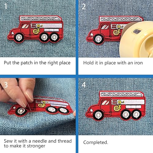 Miniatura 5 de Juego de 9 parches para planchar o coser, parches bordados, parches de vehículo para sombreros, camisetas, chaquetas, bolsas, jeans