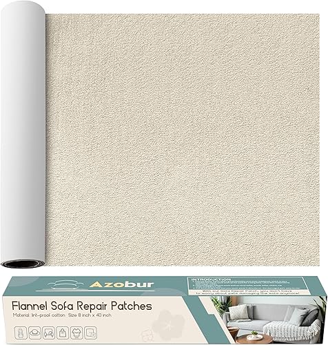 Vista 80 de Azobur Parche de reparación de sofá, parche de microfibra de gran tamaño, tela autoadhesiva, combinación súper rentable (marrón)