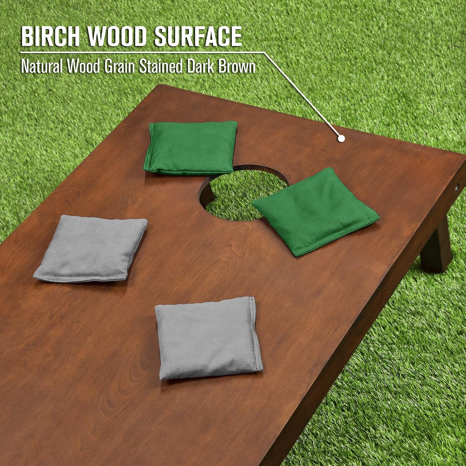 GoSports 4'x2' Regulation Size Wooden Cornhole Boards Set with Dark Brown Varnish - Includes Carrying Case and Bean Bags (Choose Your Colors) Over 100 Color Combinations