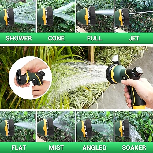 Miniatura 3 de NGreen Boquilla rociadora de manguera de jardín, rociador de agua con 8 patrones ajustables, resistente a los impactos y antideslizante para regar