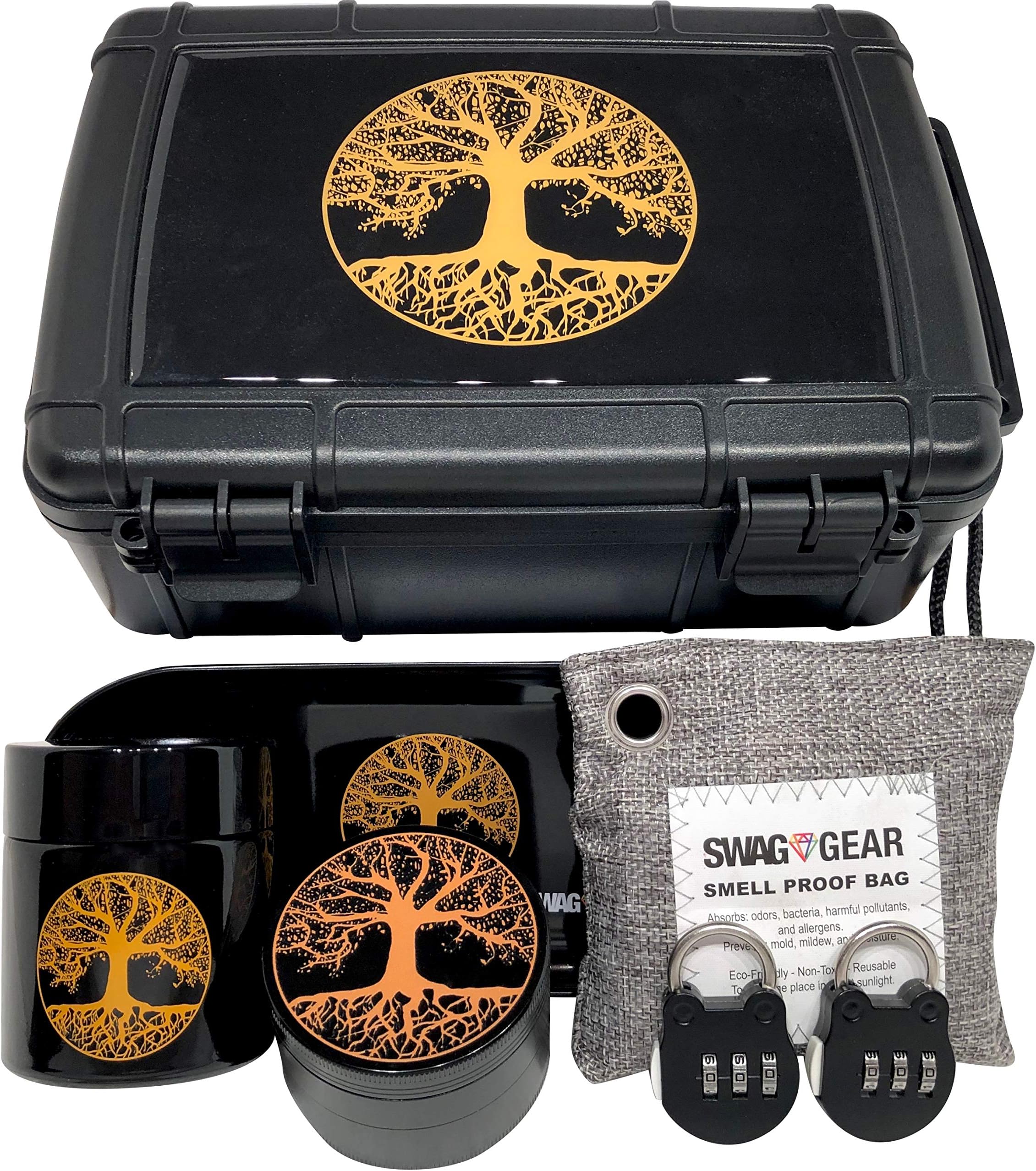 Tree of Life Stash Box Combo - Smell Proof Stash Box Combo - Locking Stash Box Combo (Tree of Life)
