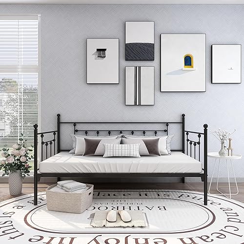 Marco de sofá cama de tamaño individual, listones de metal fuerte, base de plataforma de repuesto de somier, sofá cama para sala de estar,