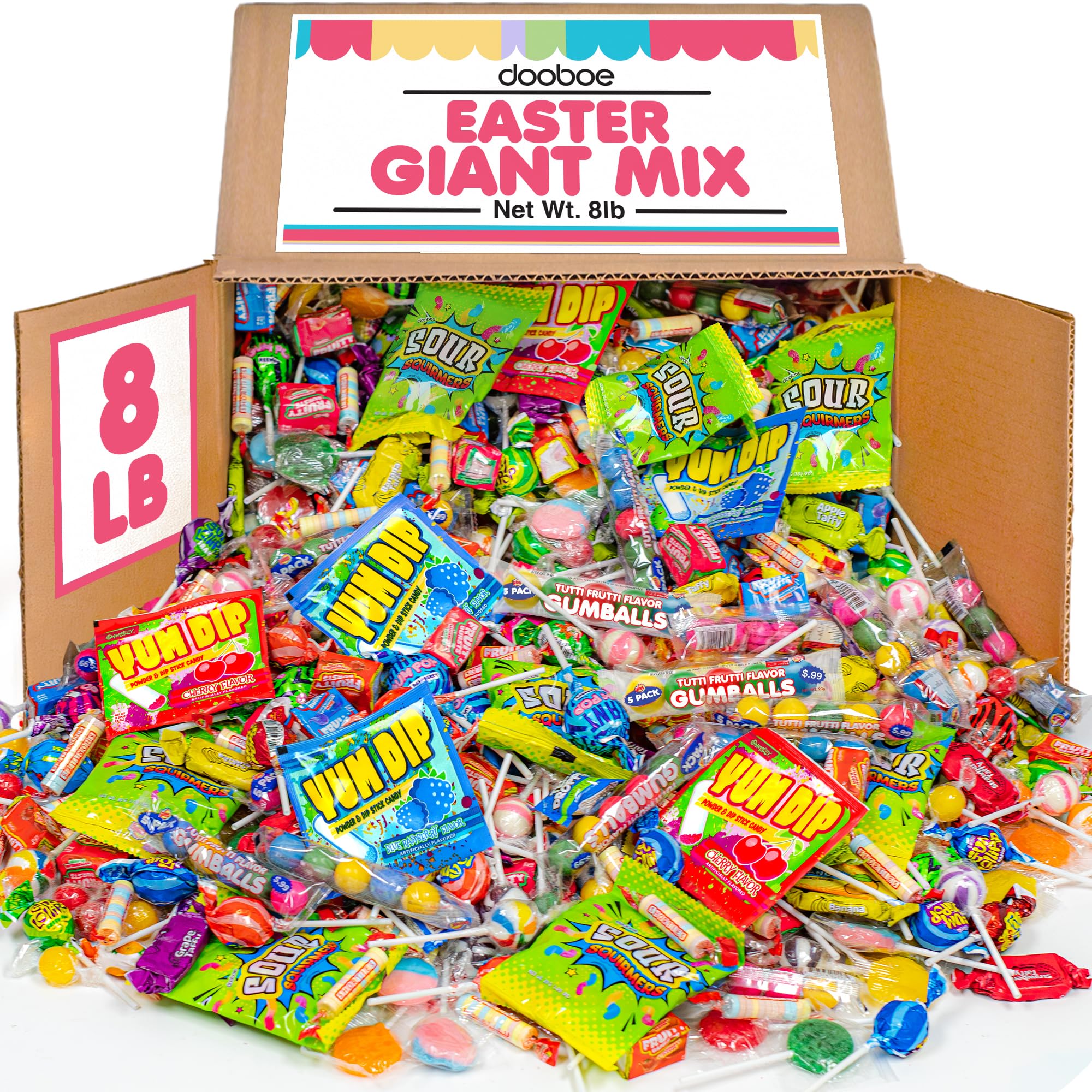 Dooboe - Candy Assortment Bulk - 8 Pounds - Variety Pack Candies - Individually Wrapped Favors - Pinata Filler Candies - Gifting Novelty Candy