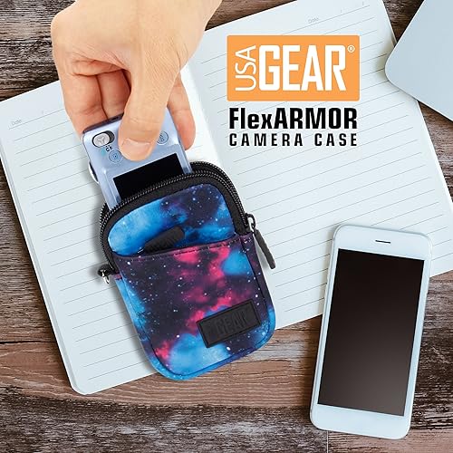 Miniatura 7 de USA Gear Funda pequeña para cámara digital con correa para la muñeca, presilla para cinturón - Funda pequeña y compacta para cámara compatible con