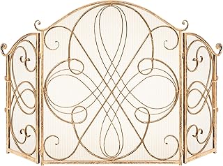 Best Choice Products 3-Panel 55x33in Solid Wrought Iron See-Through Meta...
