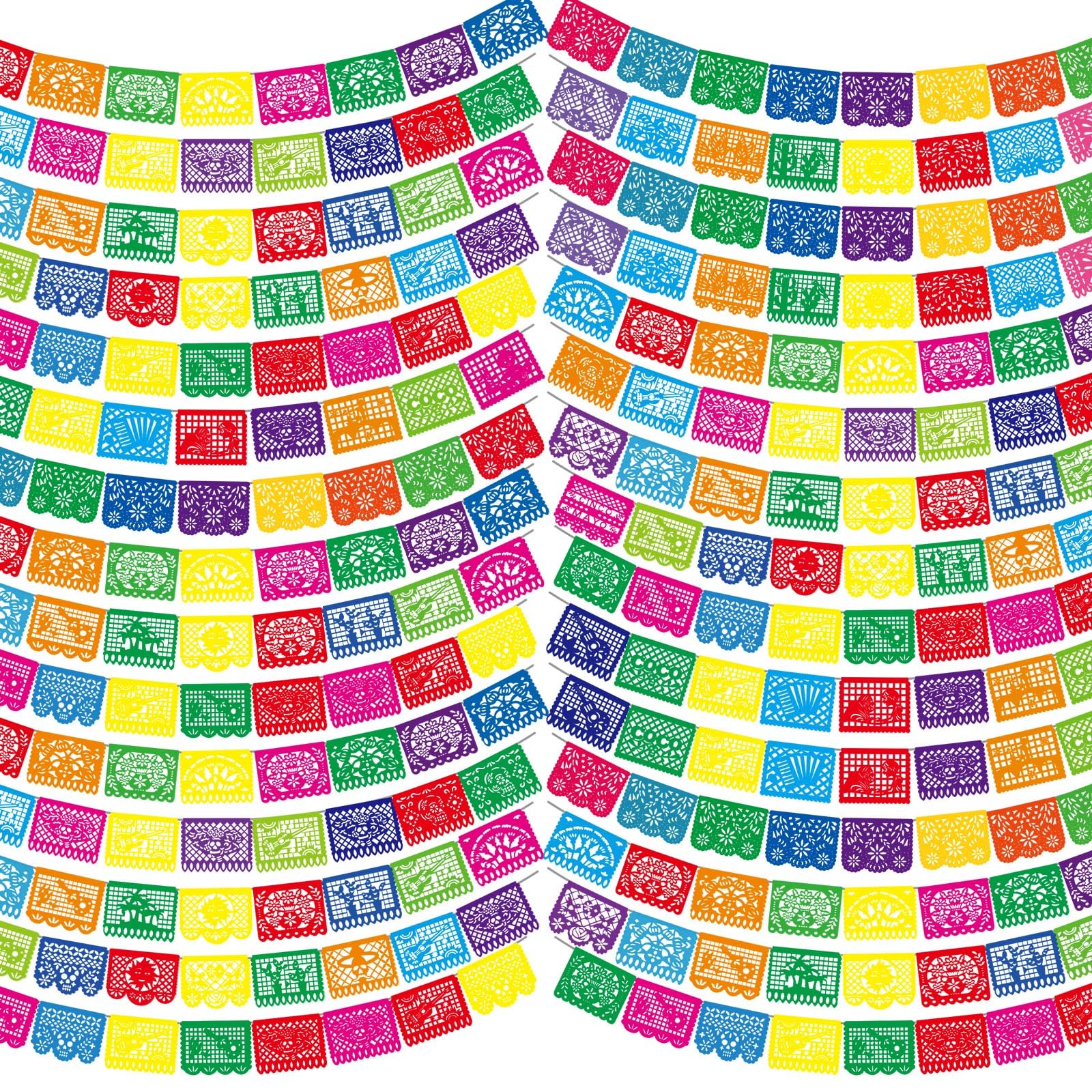 Kinlop 20 szt. meksykańskich banerów imprezowych Papel Picado baner meksykańska fiesta baner luzem flagi Cinco De Mayo baner Dia De Los Muertos Baner Dzień Zmarłych banery do meksykańskiej wycinanki