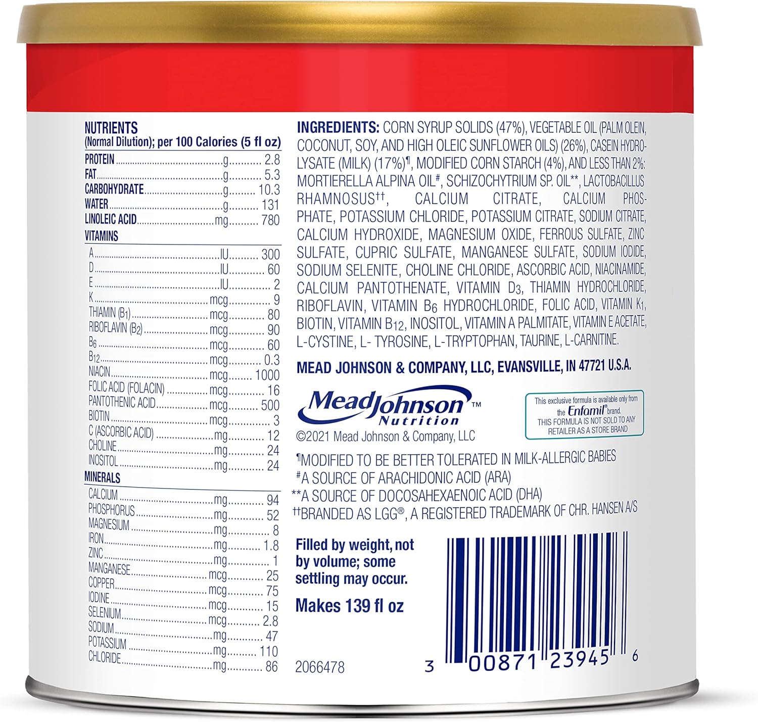 Enfamil Nutramigen Hypoallergenic Baby Formula with Iron, Lactose Free, Colic Relief from Cow's Milk Allergy Starts in 24 Hours, Brain Building DHA, Probiotic LGG for Immune Support, 19.8 Oz Can - Image 11