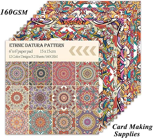 Miniatura 3 de Papel de manualidades, 24 hojas, 12 diseños, álbumes de recortes, una sola cara de 6 x 6 pulgadas, papel de cartulina, álbumes de recortes,