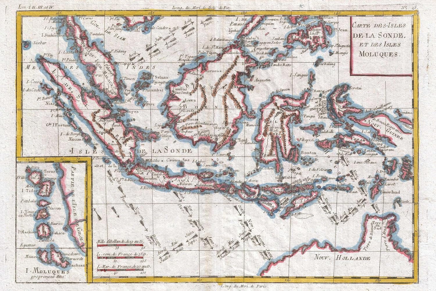 History Galore 16"x24" Gallery Canvas, 1780 Raynal and Bonne Map of the East Indies (Singapore, Java, Sumatra, Borneo)
